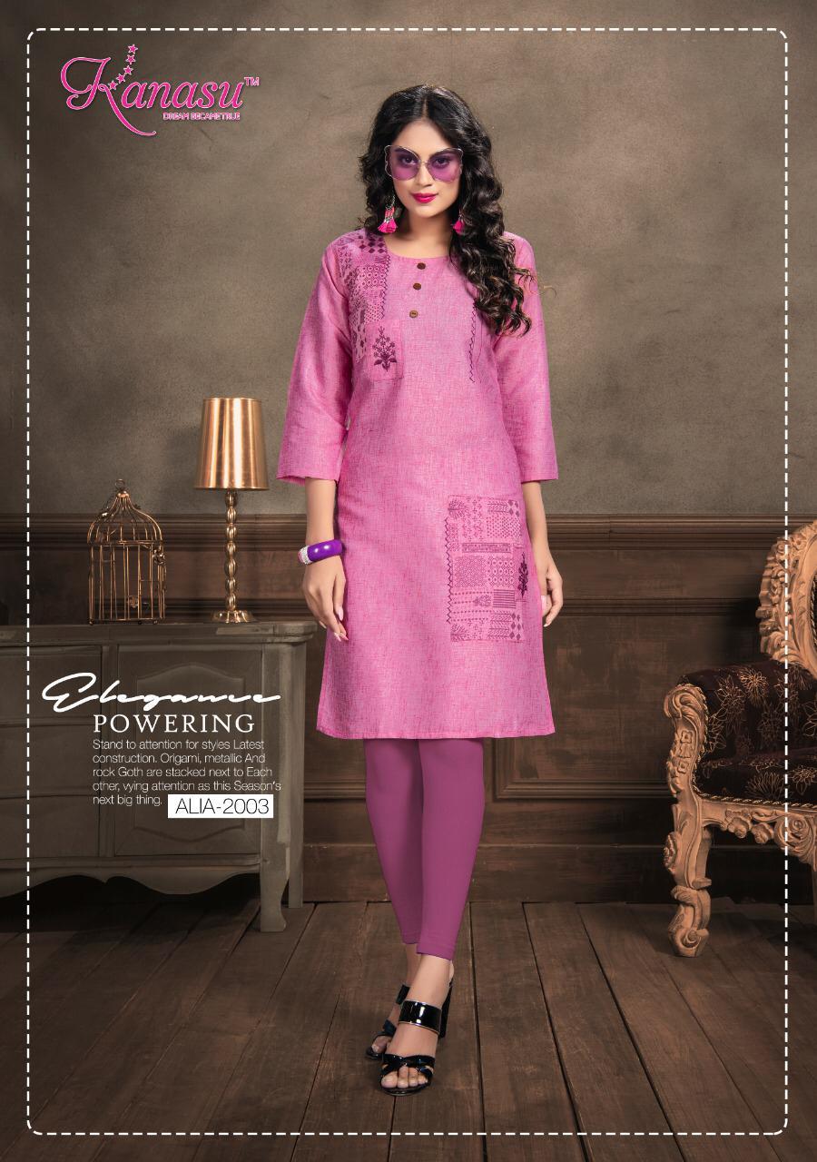 Kanasu Aliia Designer Straight Cut Short Kurti Collection at Wholesale Price